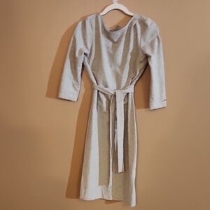 Simple Light Gray 3/4 Sleeve Dress